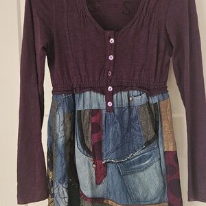 Desigual Purple Patchwork Mini Dress